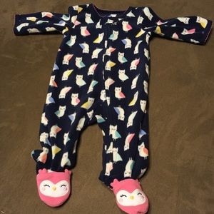 🎉 5/$20 Carter’s Girls Owl Fleece Footed Pajamas